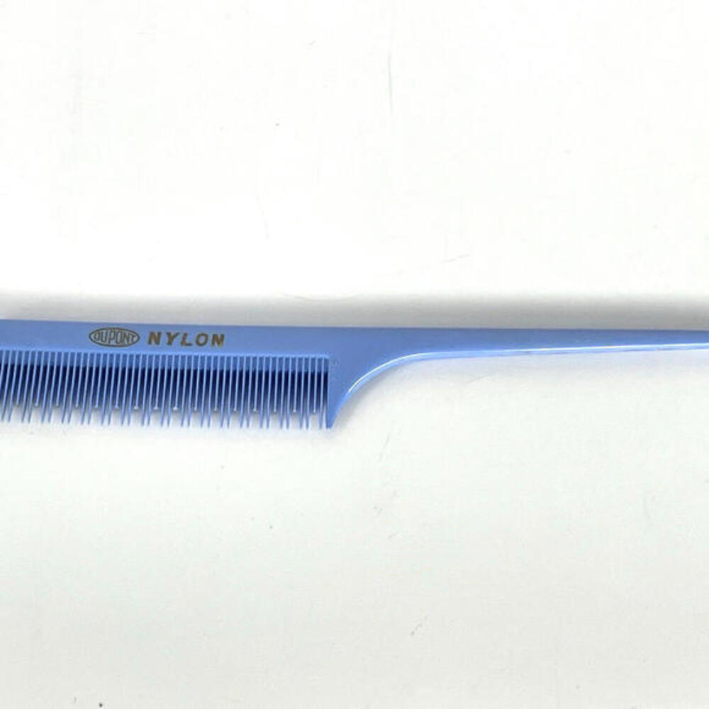 Vintage Dupont Nylon Rat Tail Teasing Fine Tooth Styling Hair Comb Blue #427 USA
